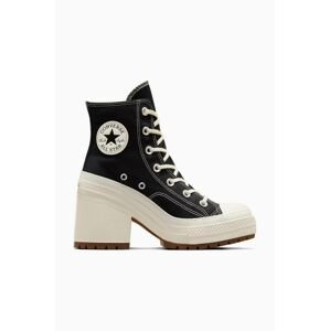 Tenisky Converse Chuck 70 De Luxe Heel dámske, čierna farba, A05347C