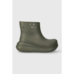 Gumáky Crocs Classic Crush Rain Boot dámske, zelená farba, 207946