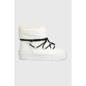 Snehule Calvin Klein Jeans BOLD VULC FLATF SNOW BOOT WN biela farba, YW0YW01181