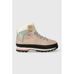 Kožené workery Timberland Euro Hiker F/L WP Boot dámske, béžová farba, na plochom podpätku, jemne zateplené, TB0A5QTNDR11
