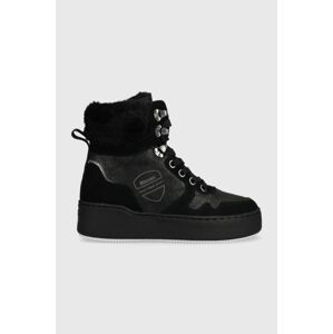 Členkové topánky Blauer Madeline dámske, čierna farba, na platforme, zateplené, F3MADELINE09.SHM