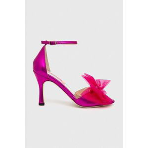 Kožené sandále Custommade Ashley Metallic Bow ružová farba, 999624046