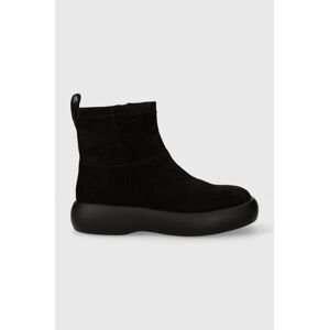 Semišové topánky Vagabond Shoemakers JANICK dámske, čierna farba, na plochom podpätku, zateplené, 5695.040.20