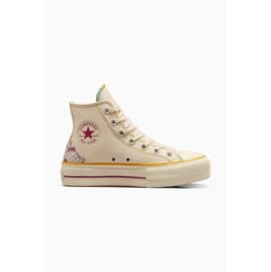 Tenisky Converse Chuck Taylor All Star Lift dámske, béžová farba, A07988C