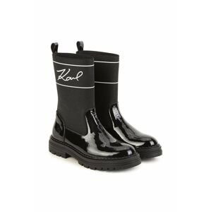 Detské topánky Karl Lagerfeld čierna farba