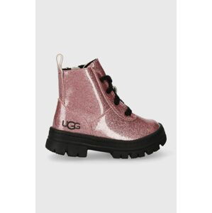 Detské workery UGG T ASHTON LACE UPLITTER ružová farba