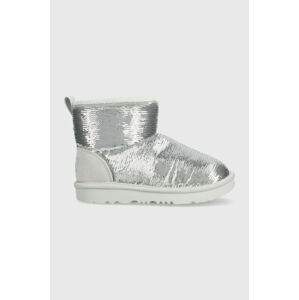 Detské snehule UGG KIDS CLASSIC MINI MIRROR BALL strieborná farba