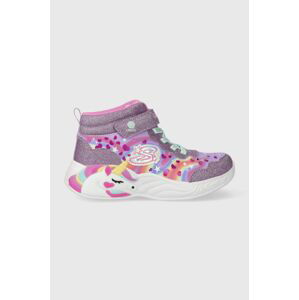 Kožené tenisky Skechers UNICORN DREAMS fialová farba