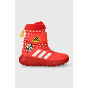 Detské snehule adidas Winterplay Minnie C červená farba