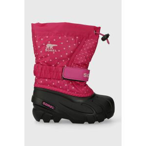 Detské zimné topánky Sorel 1888092 ružová farba, YOUTH FLURRY PRINT Girls