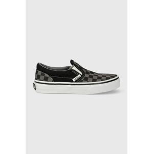 Detské tenisky Vans UY Classic Slip-On VN000ZBUEO01 šedá farba