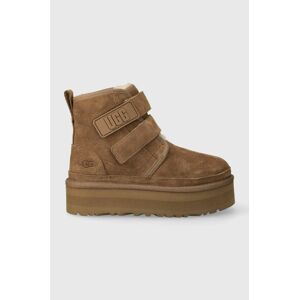 Detské semišové snehule UGG K NEUMEL PLATFORM béžová farba