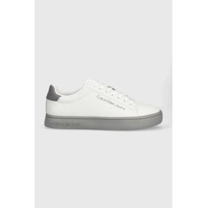 Kožené tenisky Calvin Klein Jeans CLASSIC CUPSOLE LACE biela farba, YM0YM00715