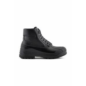 Členkové topánky Emporio Armani pánske, čierna farba, X4M391 XF741 00002