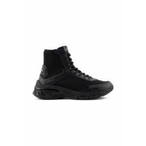 Členkové topánky Emporio Armani pánske, čierna farba, X4Z124 XN947 A083