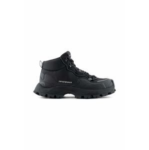Členkové topánky Emporio Armani pánske, čierna farba, X4Z127 XN939 A083