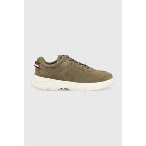 Semišové tenisky Tommy Hilfiger CORE HILFIGER SUEDE zelená farba, FM0FM04592