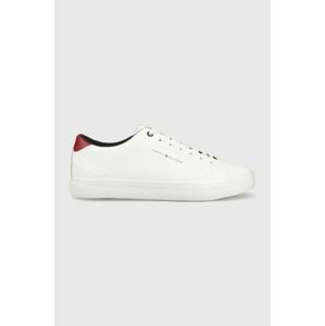 Kožené tenisky Tommy Hilfiger TH HI VULC CORE LOW biela farba, FM0FM04687