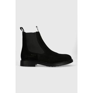 Semišové topánky chelsea Gant Millbro pánske, čierna farba, 27633415.G00