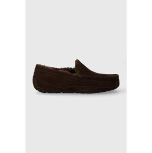 Semišové mokasíny UGG Ascot pánske, hnedá farba, 1101110