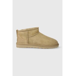 Semišové snehule UGG Classic Ultra Mini béžová farba, 1137391