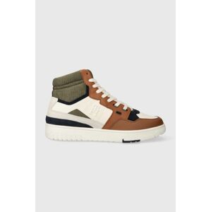 Tenisky Tommy Hilfiger TH BASKET BETTER MIDCUT LTH MIX hnedá farba, FM0FM04793