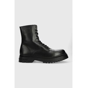 Kožená obuv Tommy Jeans TJM CASUAL BOOT pánske, čierna farba, EM0EM01244