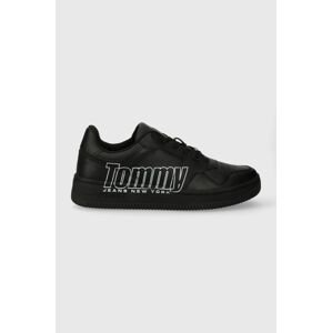 Tenisky Tommy Jeans TJM BASKET LOGO čierna farba, EM0EM01257