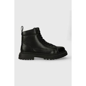 Členkové topánky Tommy Jeans TJM LACE UP BOOT pánske, čierna farba, EM0EM01363