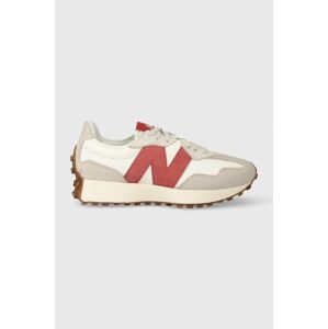 Semišové tenisky New Balance U327LV biela farba