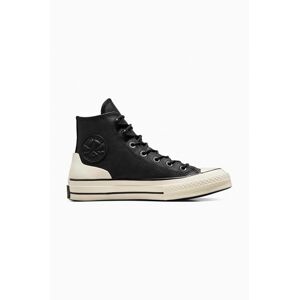 Kožené tenisky Converse Chuck 70 čierna farba, A05695C