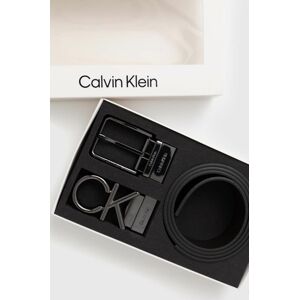 Kožený opasok Calvin Klein pánsky, čierna farba