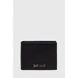 Kožená peňaženka Just Cavalli pánsky, čierna farba
