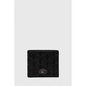 Kožená peňaženka Lacoste pánsky, čierna farba