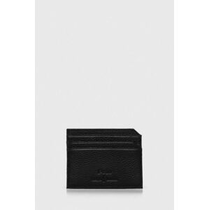Kožené puzdro na karty Polo Ralph Lauren čierna farba