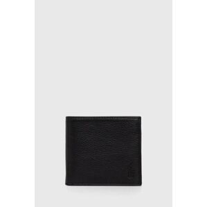 Kožená peňaženka Polo Ralph Lauren pánsky, čierna farba