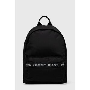 Ruksak Tommy Jeans dámsky, čierna farba, malý, s potlačou