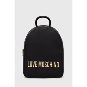 Ruksak Love Moschino dámsky, čierna farba, malý, s nášivkou