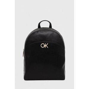 Ruksak Calvin Klein dámsky, čierna farba, malý, jednofarebný