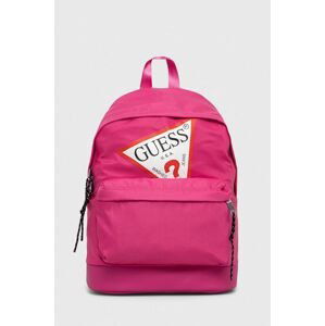 Detský ruksak Guess ružová farba, veľký, s potlačou