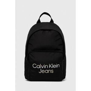 Detský ruksak Calvin Klein Jeans čierna farba, veľký, s potlačou