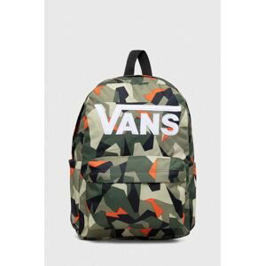 Detský ruksak Vans NEW SKOOL BACKPACK zelená farba, malý, vzorovaný