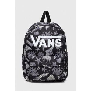 Detský ruksak Vans NEW SKOOL BACKPACK čierna farba, malý, vzorovaný