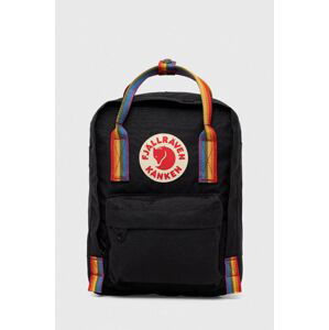 Detský ruksak Fjallraven Kanken Rainbow Mini čierna farba, malý, vzorovaný