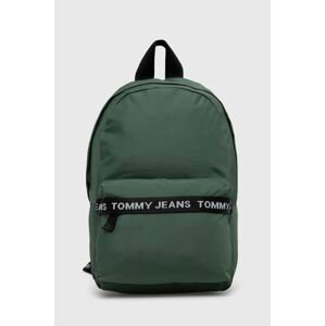 Ruksak Tommy Jeans pánsky, zelená farba, veľký, s potlačou