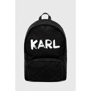 Ruksak Karl Lagerfeld pánsky, čierna farba, veľký, vzorovaný