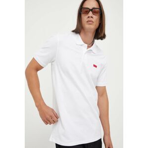 Polo tričko Levi's pánske, biela farba, s nášivkou