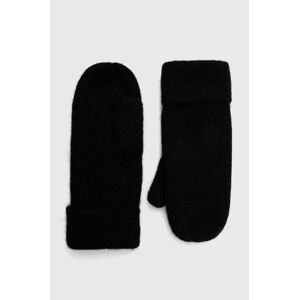 Vlnené rukavice Samsoe Samsoe čierna farba