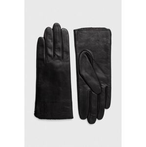 Kožené rukavice By Malene Birger dámske, čierna farba