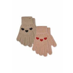 Detské rukavice Konges Sløjd 2-pak hnedá farba